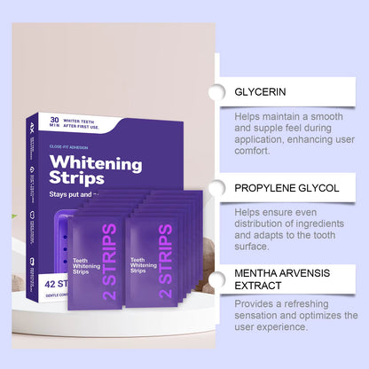 Purple Teeth Whitening Strips Improve Dental Yellowing Oral Cleaning Gel Teeth Bright Stain for Lasting Bright Smile