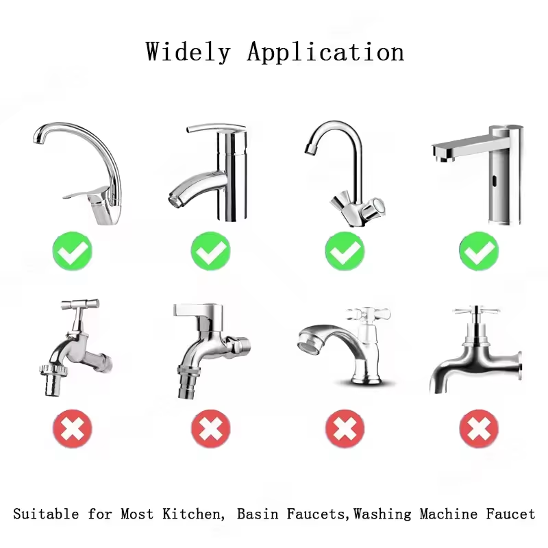 1Pc 1080° Swivel Stainless Steel Kitchen Faucet Extender Universal Splashproof Dual Mode Bathroom Sink Accessories with Adapter