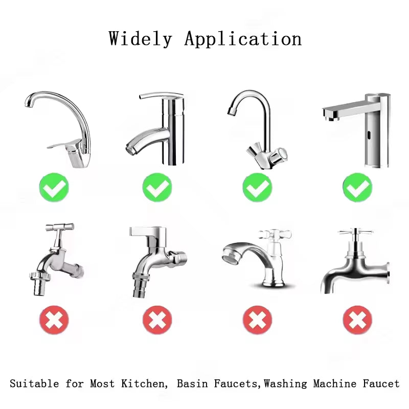 1Pc 1080° Swivel Stainless Steel Kitchen Faucet Extender Universal Splashproof Dual Mode Bathroom Sink Accessories with Adapter